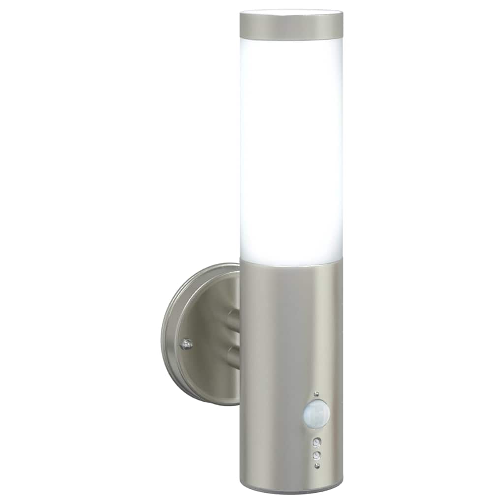 vidaXL Zewnętrzna lampa ścienna 2 pcs Srebrny 15 x 7,5 x 33 cm