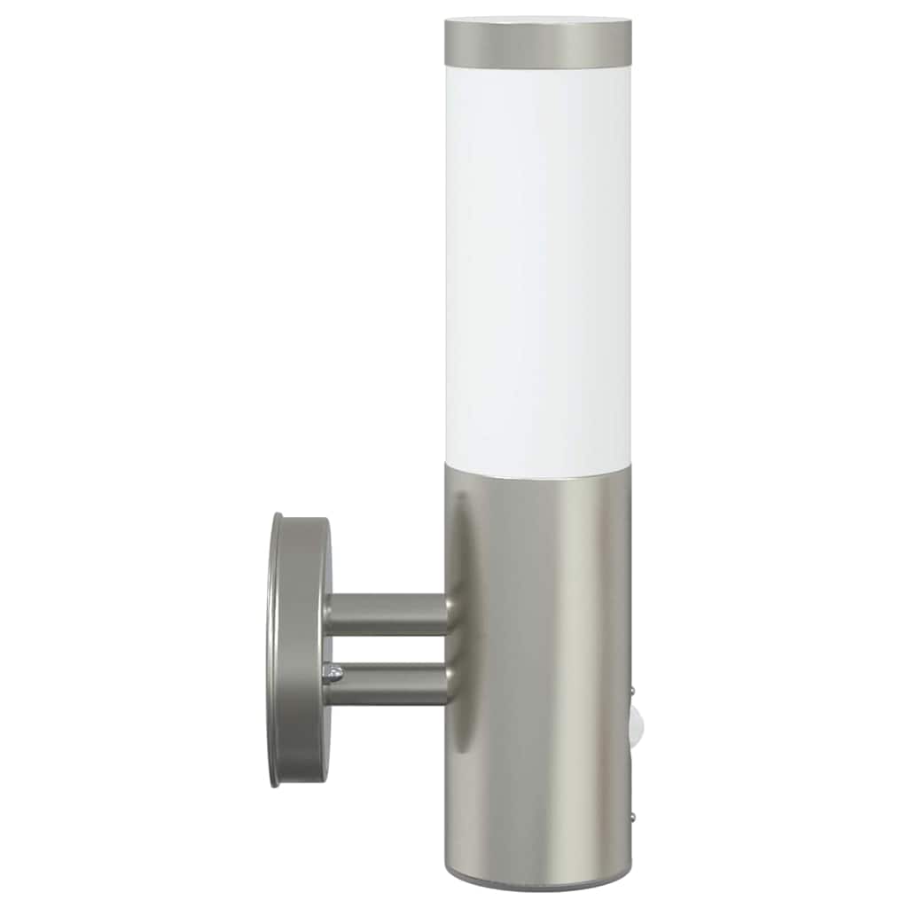 vidaXL Zewnętrzna lampa ścienna 2 pcs Srebrny 15 x 7,5 x 33 cm