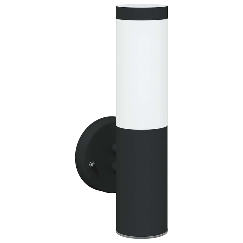 vidaXL Zewnętrzna lampa ścienna Czarny 15 x 7,5 x 33 cm