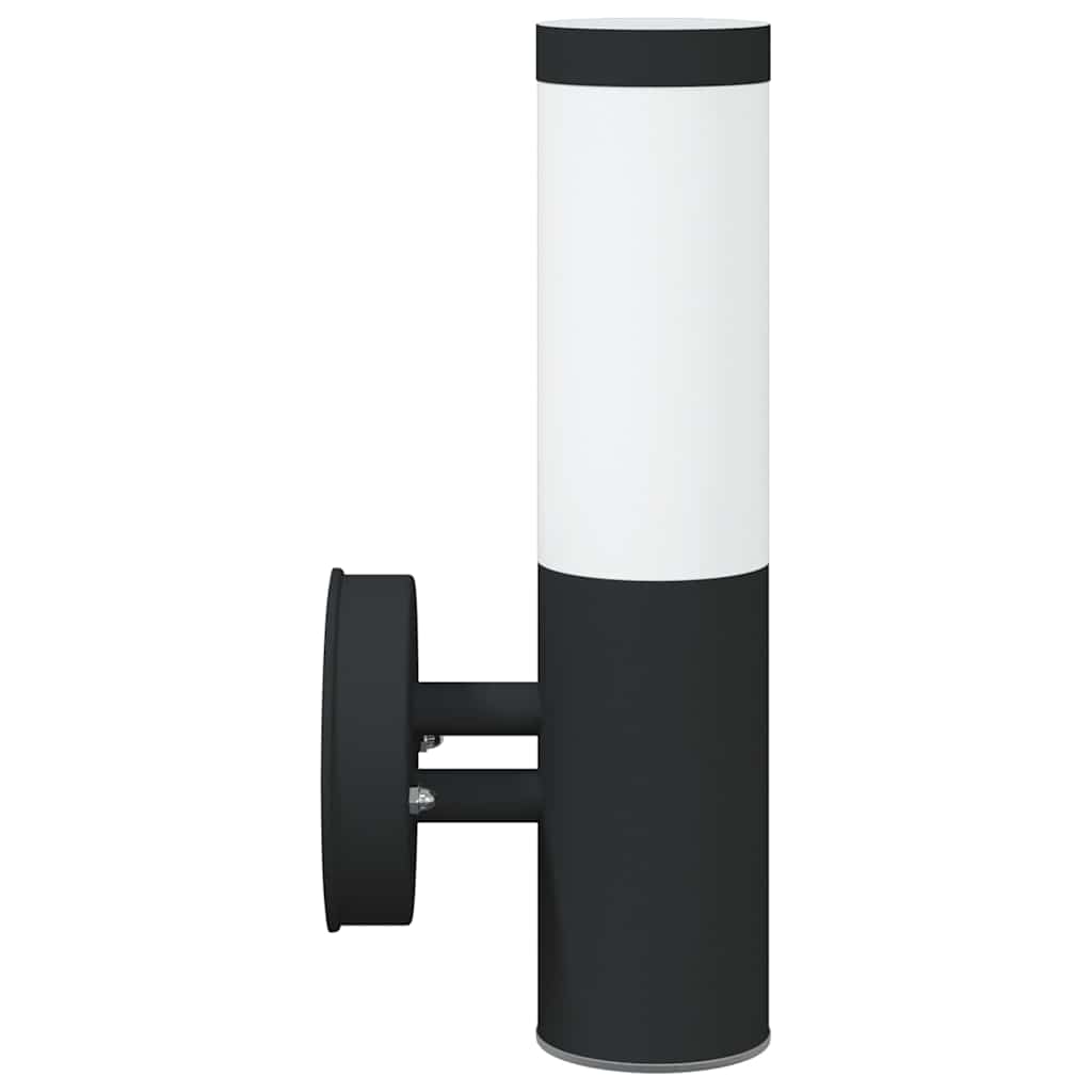 vidaXL Zewnętrzna lampa ścienna Czarny 15 x 7,5 x 33 cm