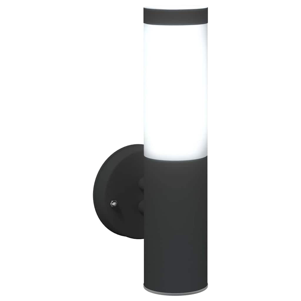 vidaXL Zewnętrzna lampa ścienna 2 pcs Czarny 15 x 7,5 x 33 cm