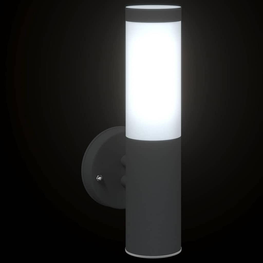 vidaXL Zewnętrzna lampa ścienna 2 pcs Czarny 15 x 7,5 x 33 cm
