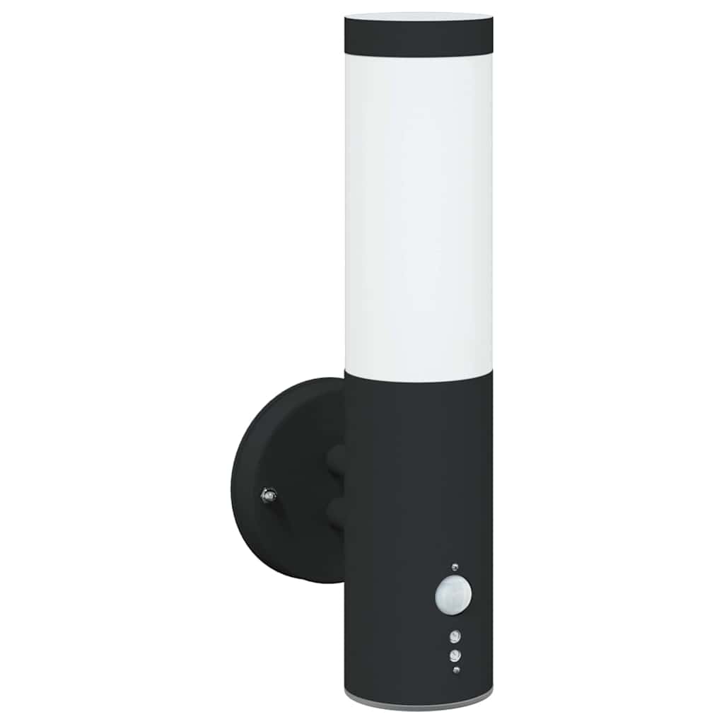 vidaXL Zewnętrzna lampa ścienna Czarny 15 x 7,5 x 33 cm