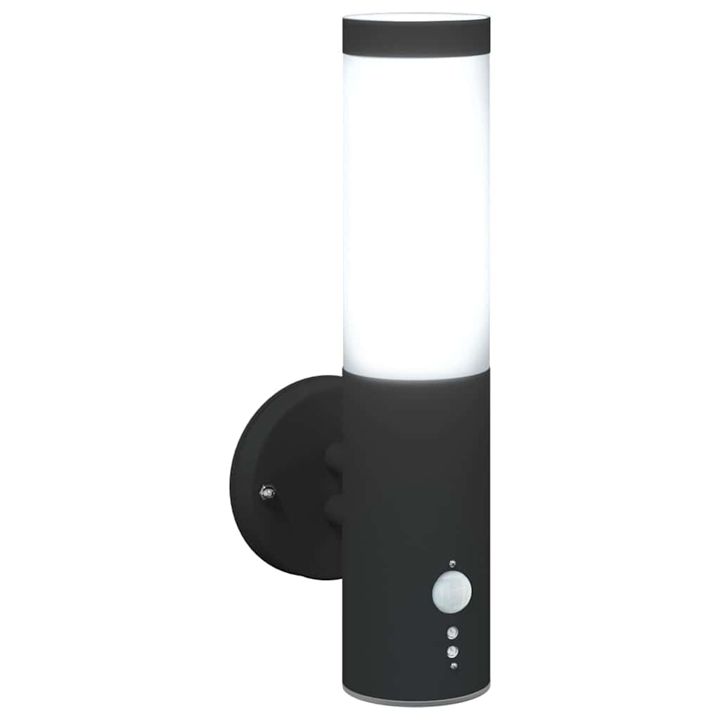 vidaXL Zewnętrzna lampa ścienna Czarny 15 x 7,5 x 33 cm
