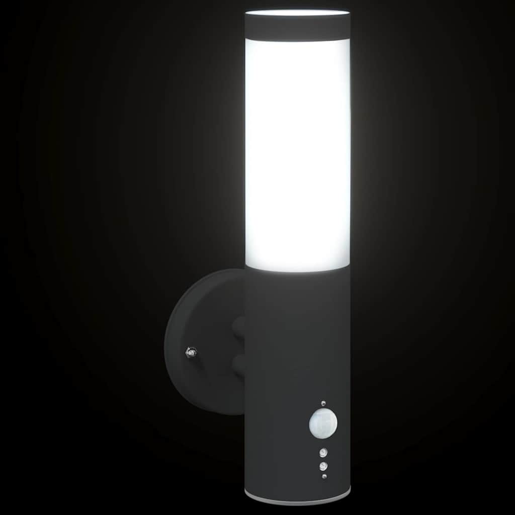 vidaXL Zewnętrzna lampa ścienna Czarny 15 x 7,5 x 33 cm