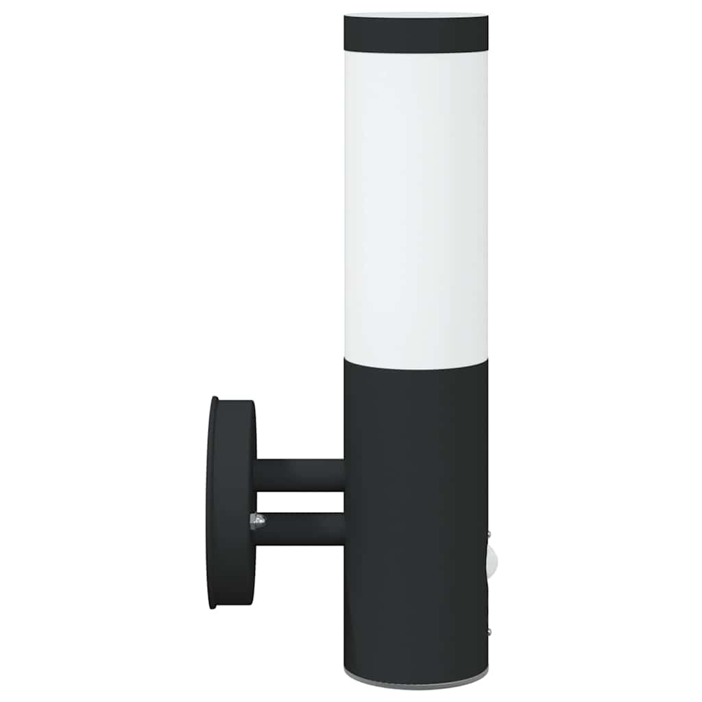 vidaXL Zewnętrzna lampa ścienna Czarny 15 x 7,5 x 33 cm