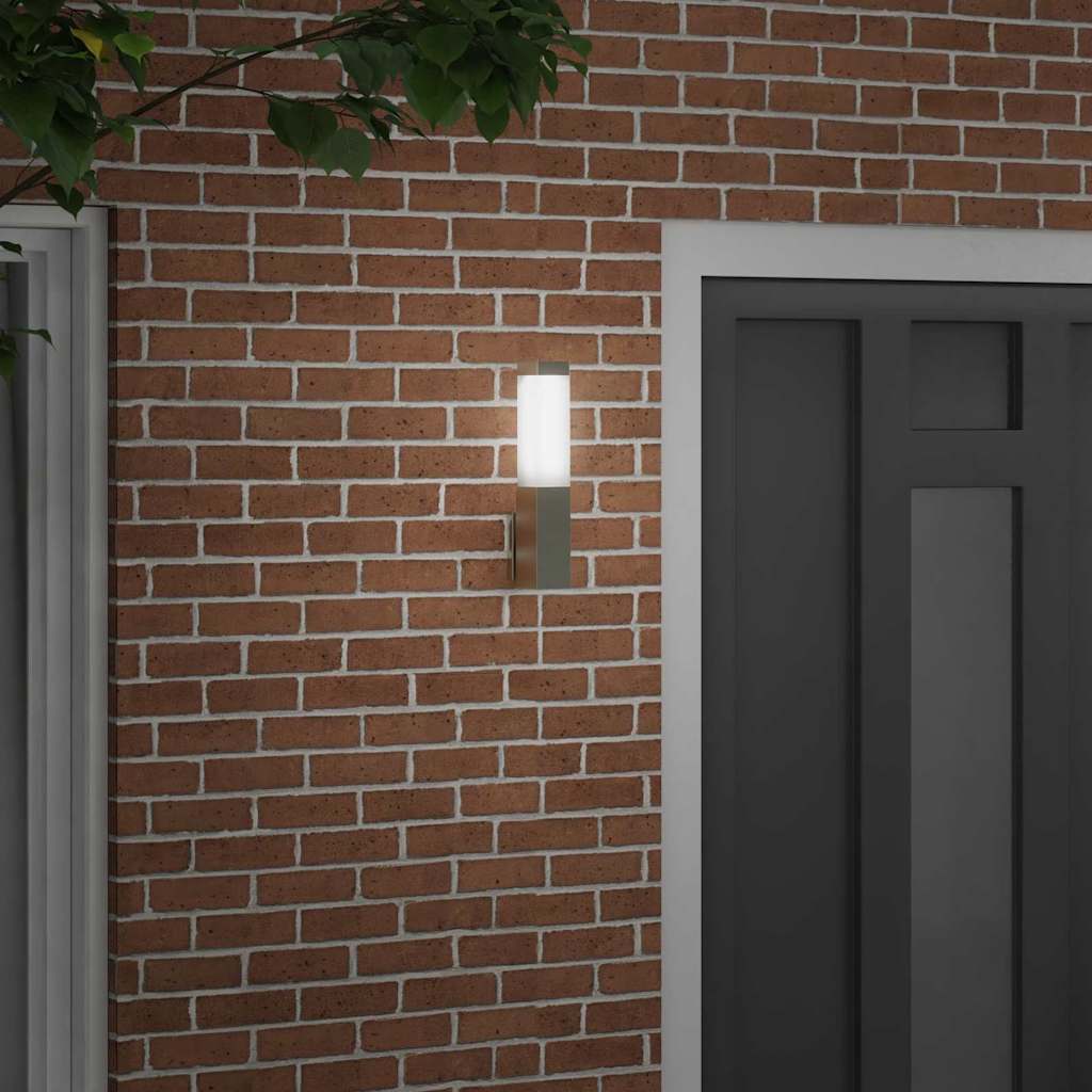 vidaXL Zewnętrzna lampa ścienna Srebrny 10.5 x 6 x 33 cm