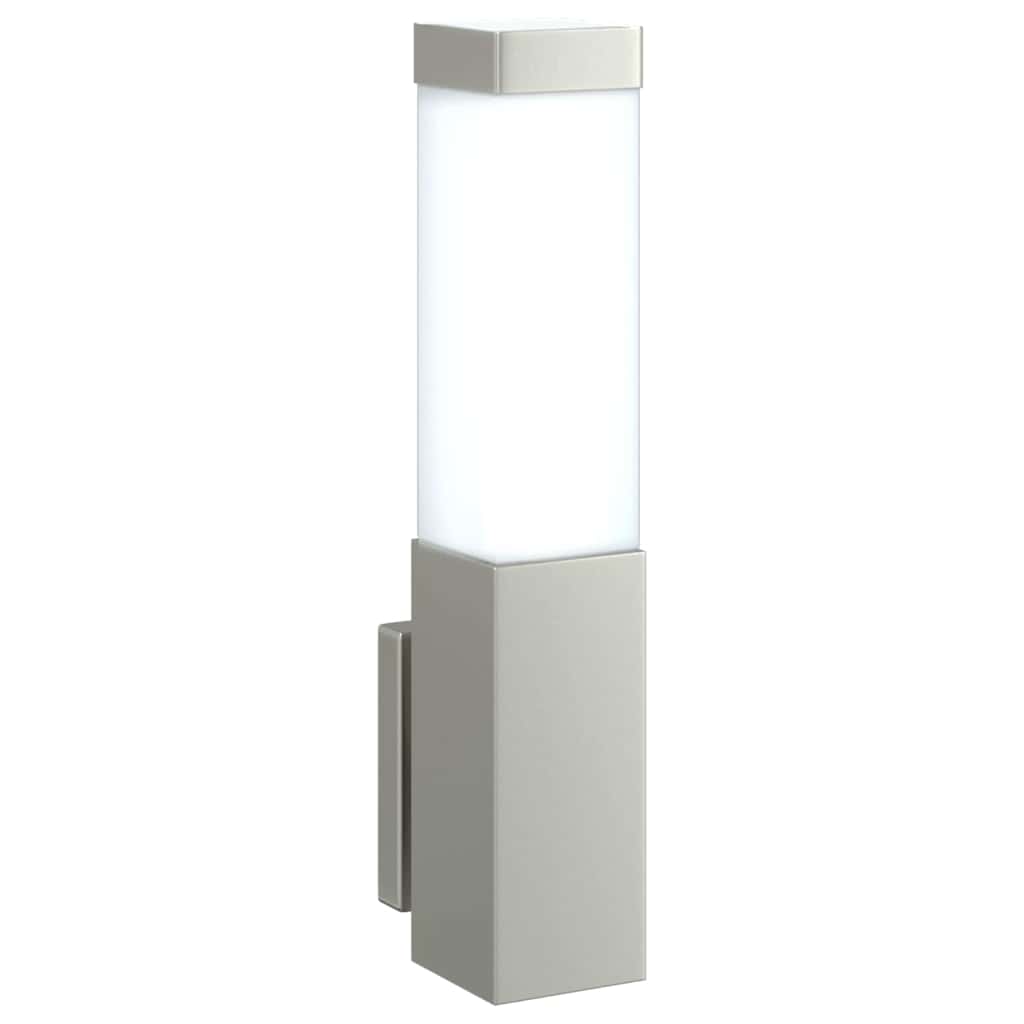 vidaXL Zewnętrzna lampa ścienna Srebrny 10.5 x 6 x 33 cm