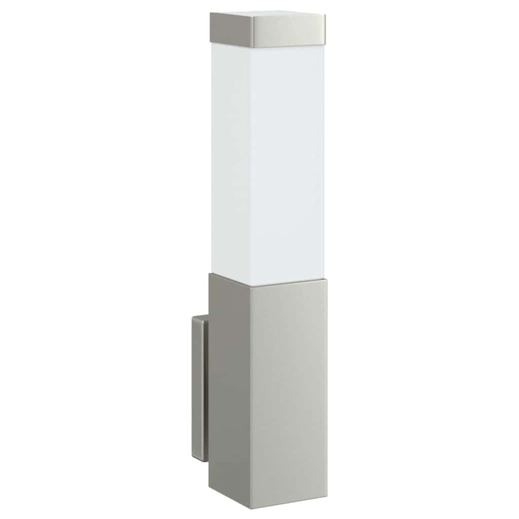 vidaXL Zewnętrzna lampa ścienna 2 pcs Srebrny 10.5 x 6 x 33 cm