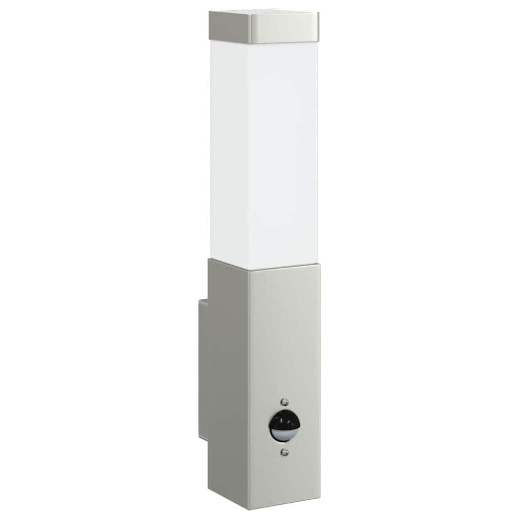 vidaXL Zewnętrzna lampa ścienna Srebrny 10.5 x 6 x 33 cm