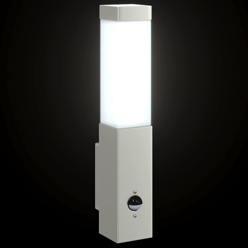 vidaXL Zewnętrzna lampa ścienna Srebrny 10.5 x 6 x 33 cm