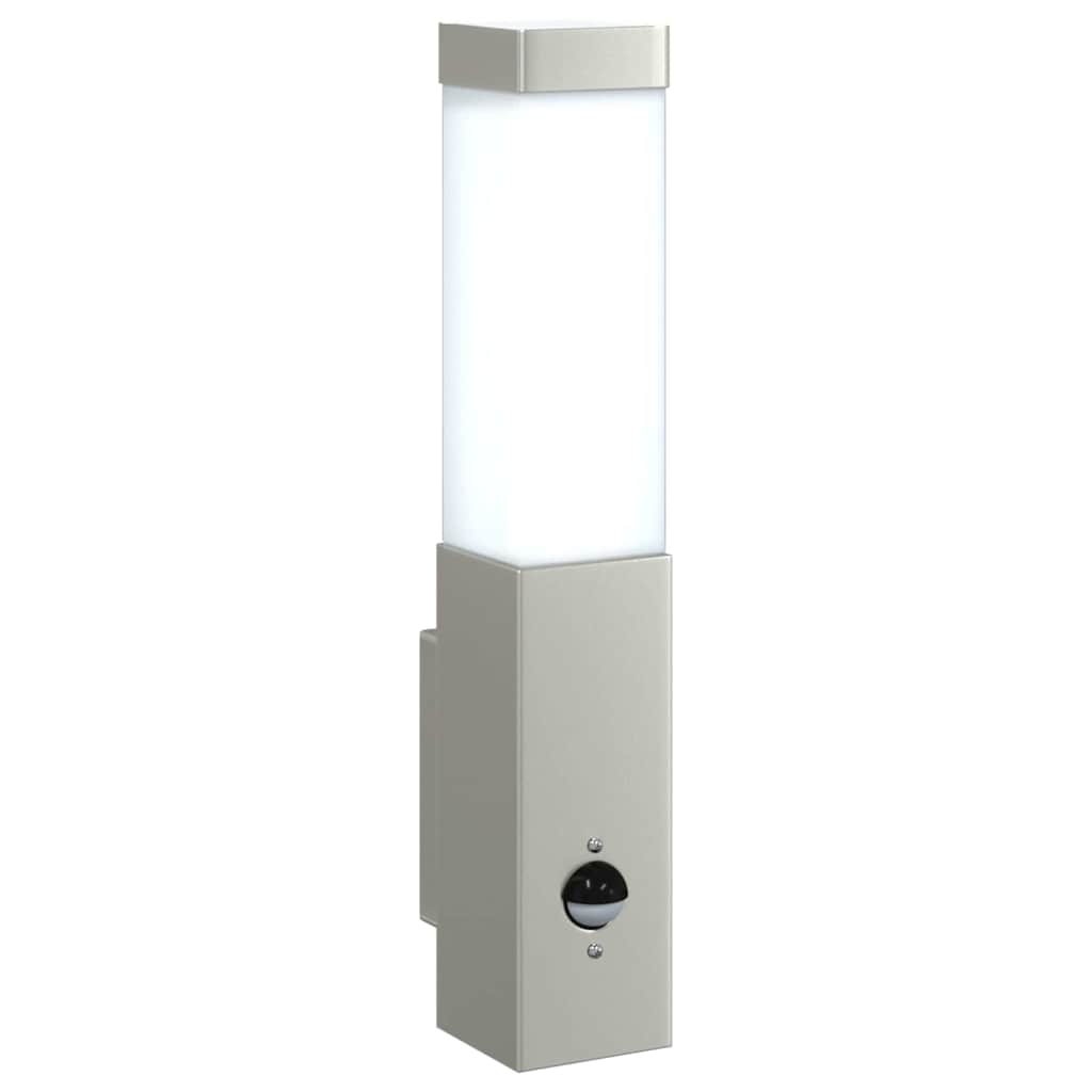 vidaXL Zewnętrzna lampa ścienna 2 pcs Srebrny 10.5 x 6 x 33 cm