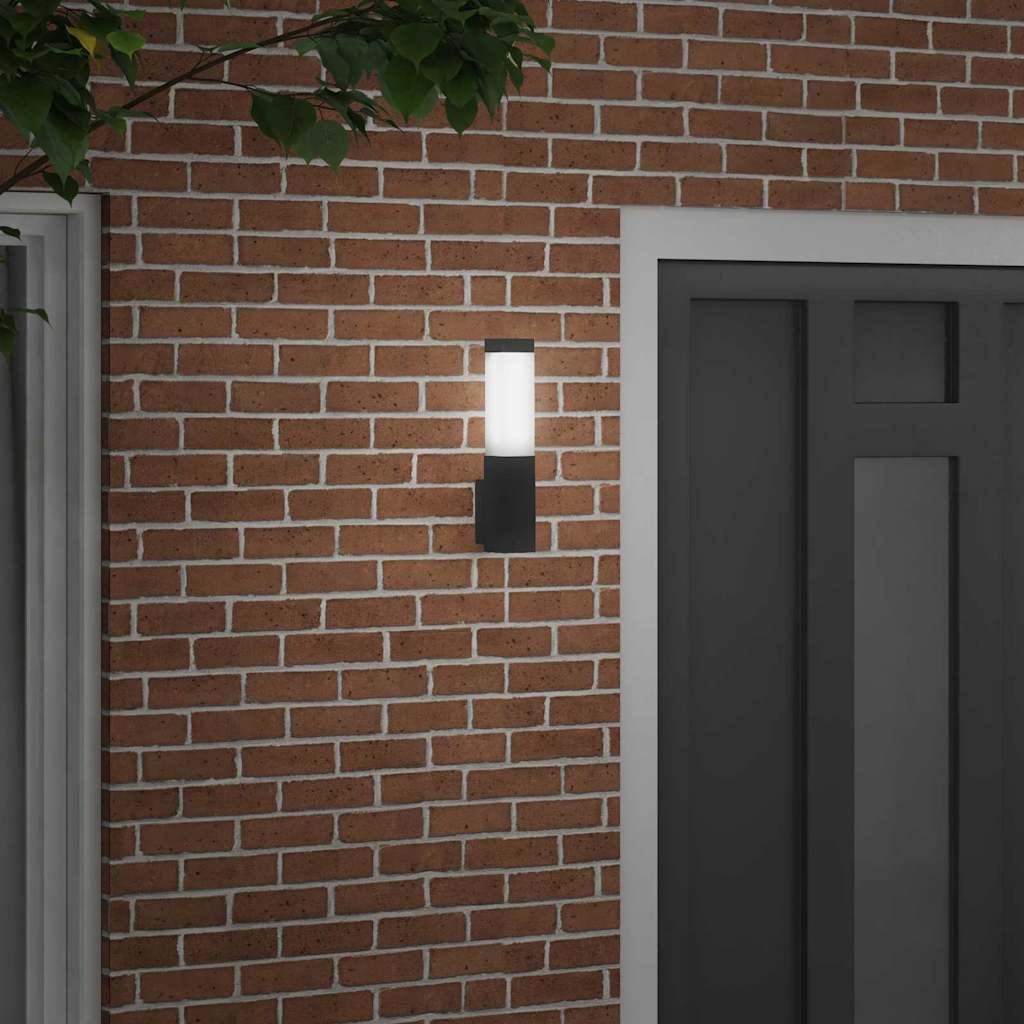 vidaXL Zewnętrzna lampa ścienna Czarny 10.5 x 6 x 33 cm