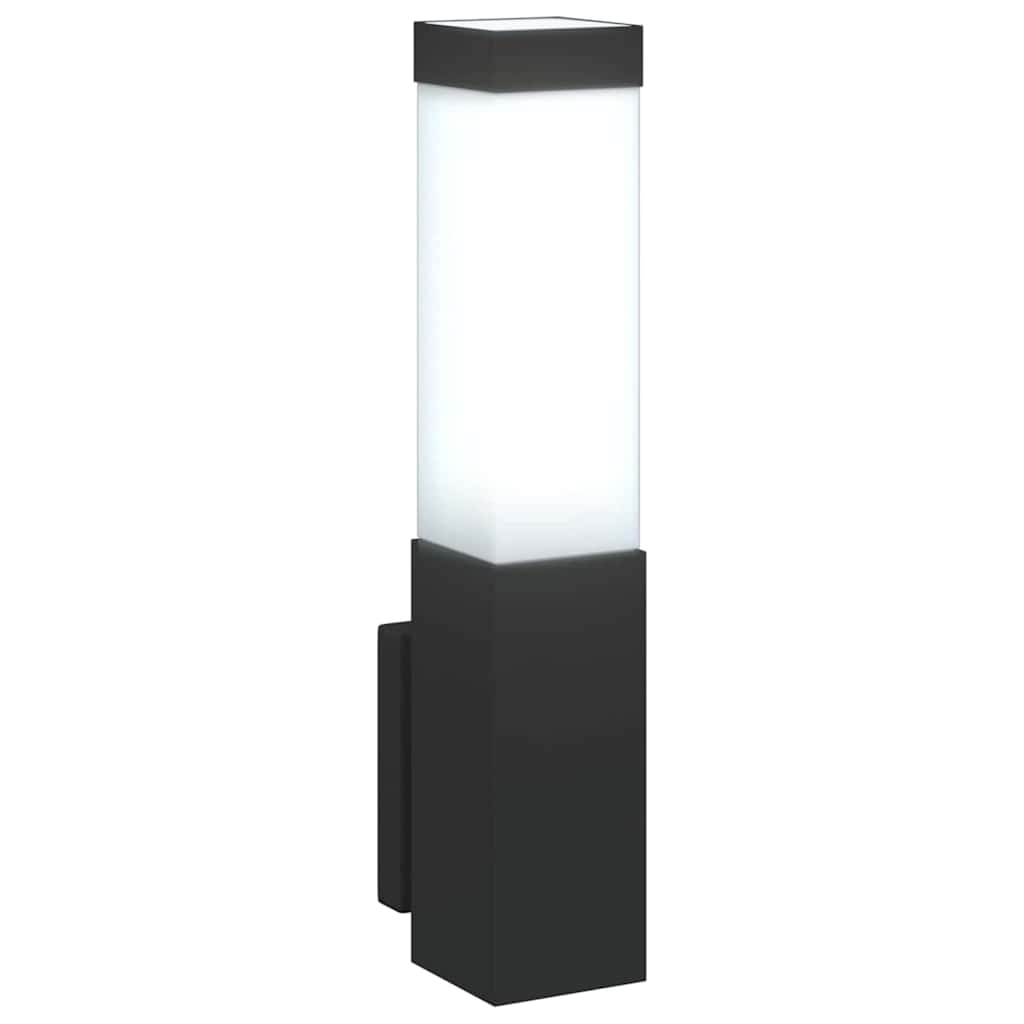 vidaXL Zewnętrzna lampa ścienna 2 pcs Czarny 10.5 x 6 x 33 cm