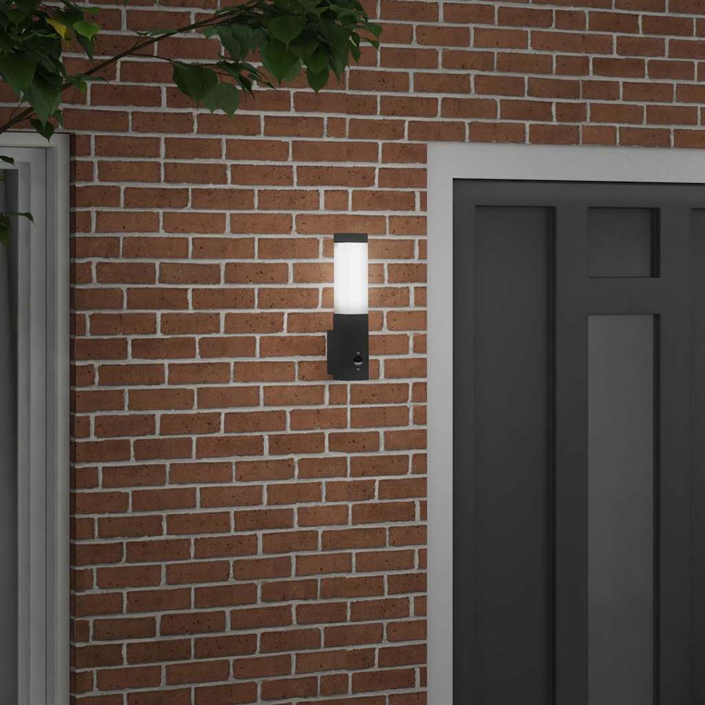 vidaXL Zewnętrzna lampa ścienna Czarny 10.5 x 6 x 33 cm