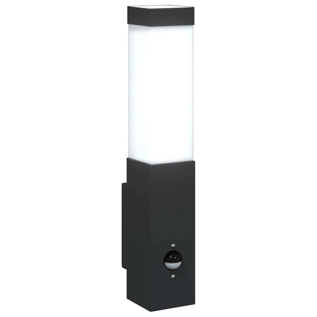 vidaXL Zewnętrzna lampa ścienna Czarny 10.5 x 6 x 33 cm