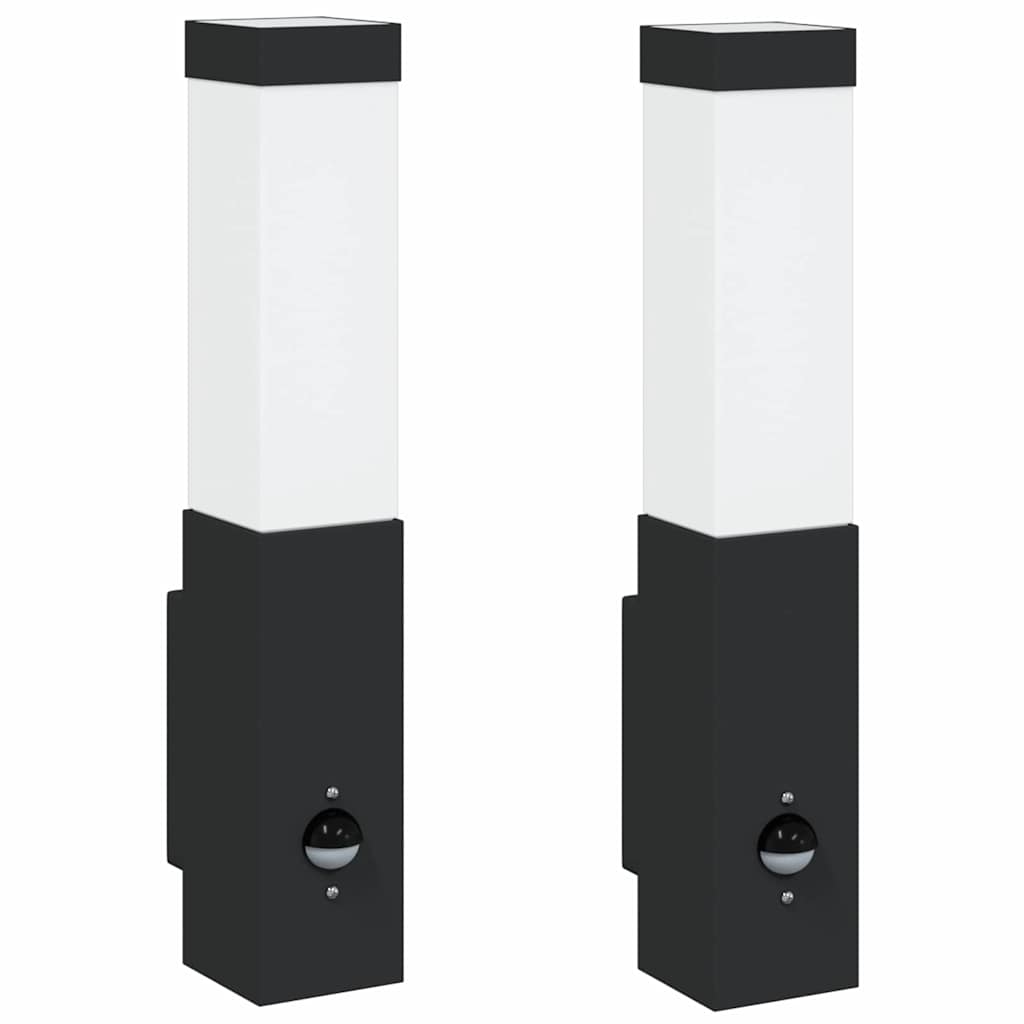 vidaXL Zewnętrzna lampa ścienna 2 pcs Czarny 10.5 x 6 x 33 cm