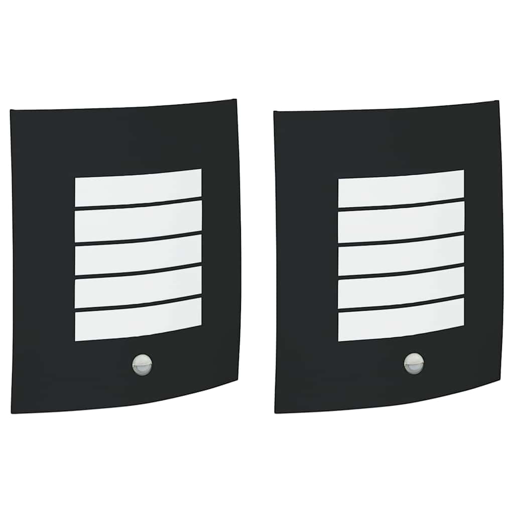 vidaXL Zewnętrzna lampa ścienna 2 pcs Czarny 23.5 x 9 x 26 cm