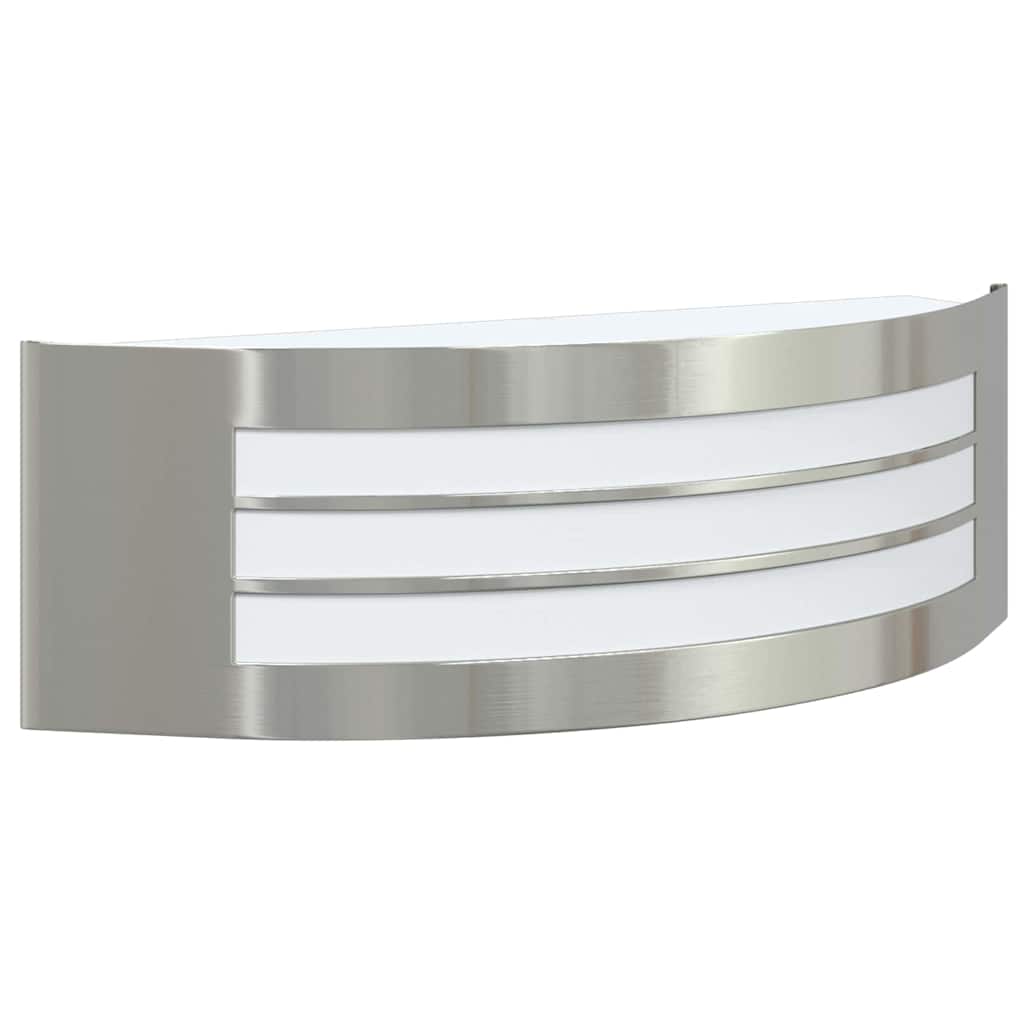 vidaXL Zewnętrzna lampa ścienna 2 pcs Srebrny 32 x 10 x 10 cm