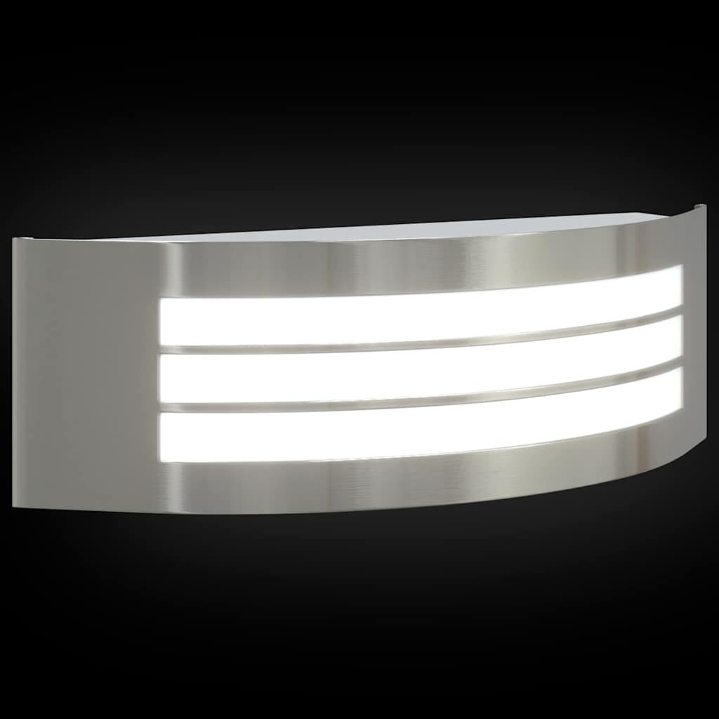 vidaXL Zewnętrzna lampa ścienna 2 pcs Srebrny 32 x 10 x 10 cm