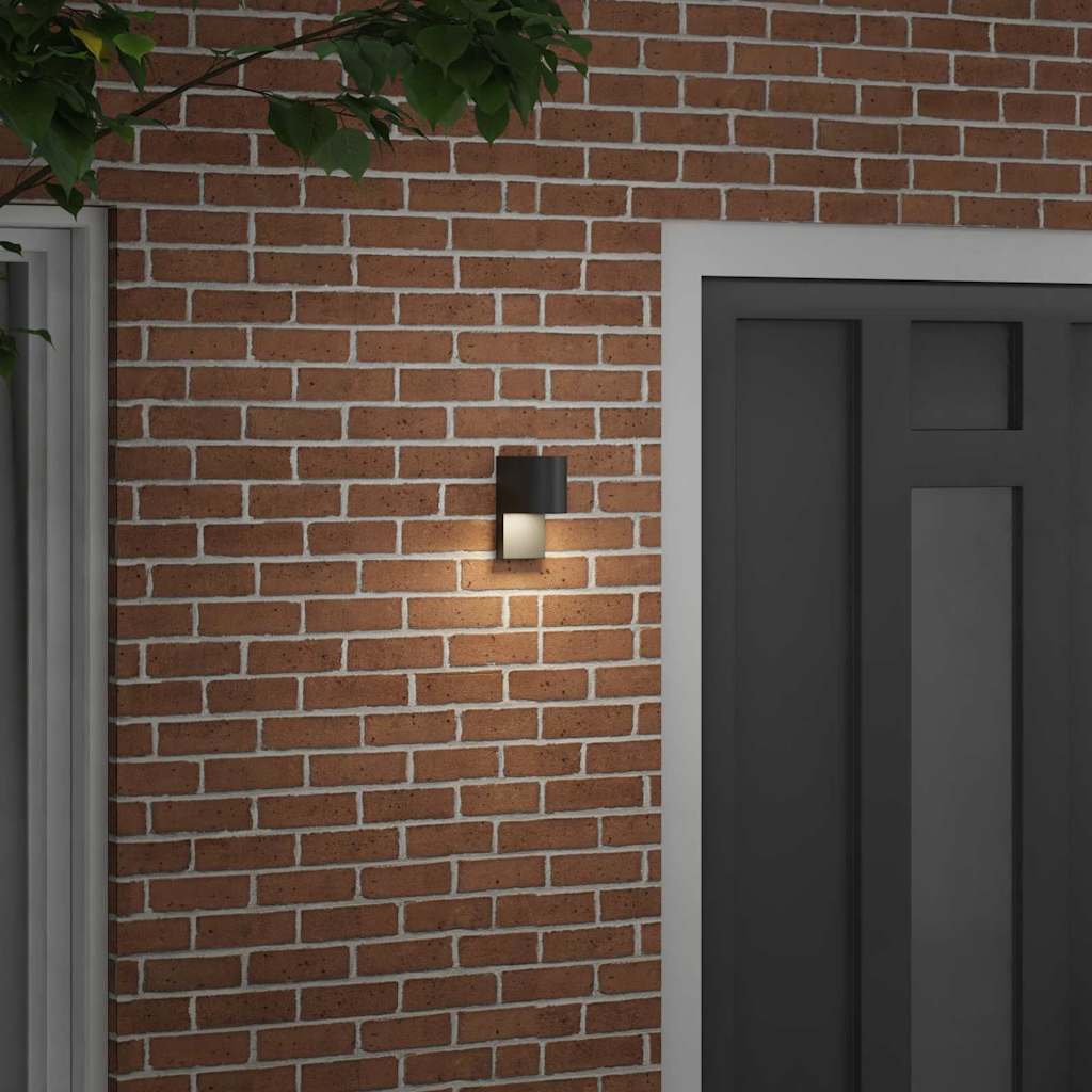 vidaXL Zewnętrzna lampa ścienna Czarny 12 x 7 x 15 cm Stal nierdzewna