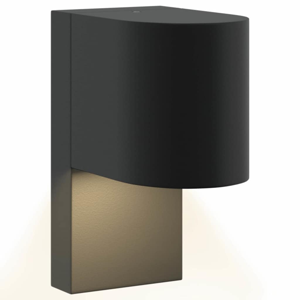 vidaXL Zewnętrzna lampa ścienna Czarny 12 x 7 x 15 cm Stal nierdzewna