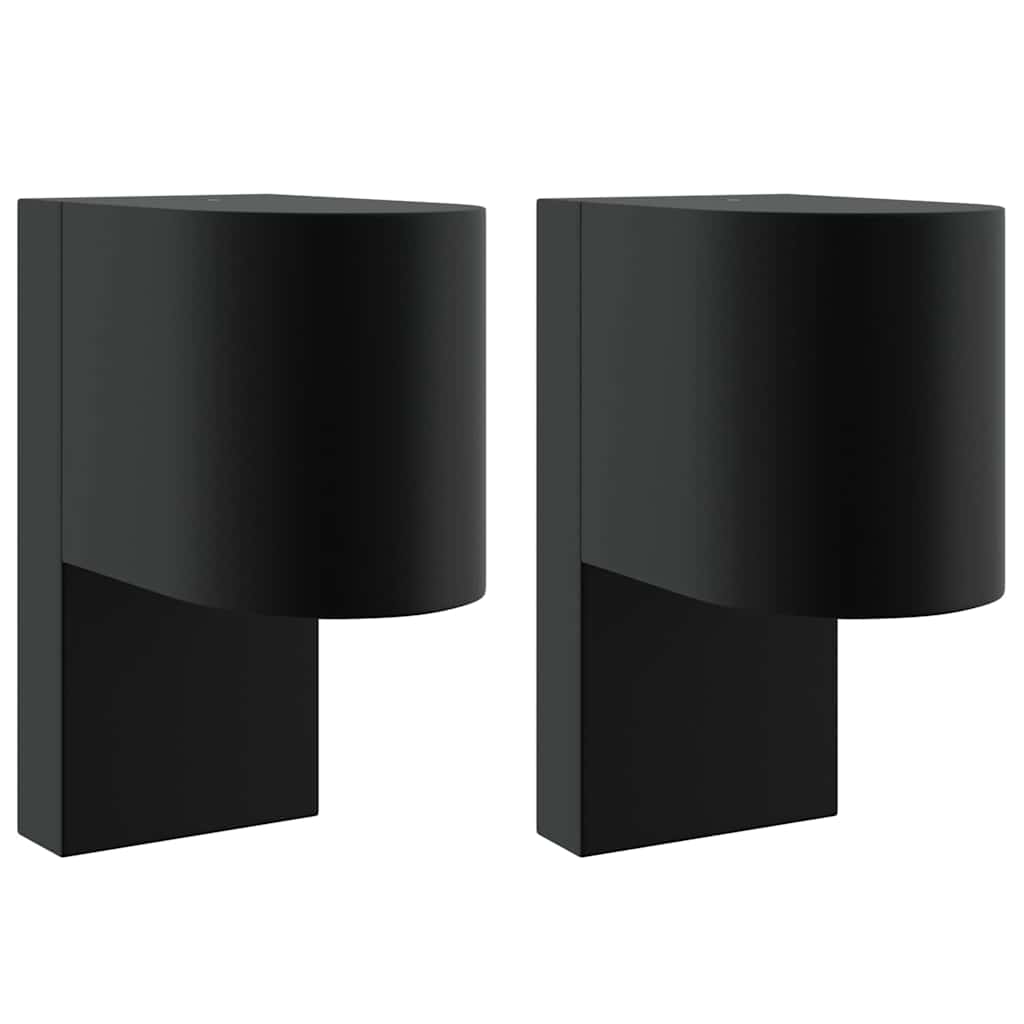vidaXL Zewnętrzna lampa ścienna 2 pcs Czarny 12 x 7 x 15 cm