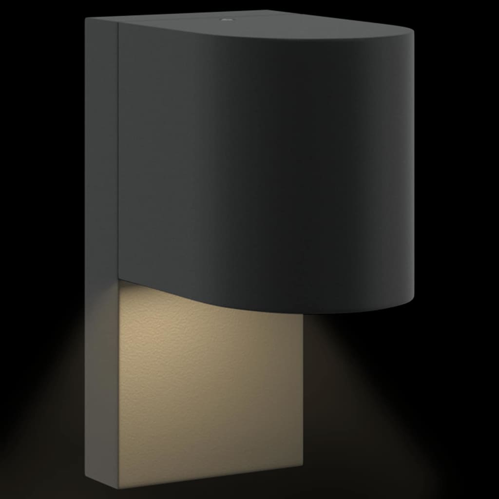 vidaXL Zewnętrzna lampa ścienna 2 pcs Czarny 12 x 7 x 15 cm
