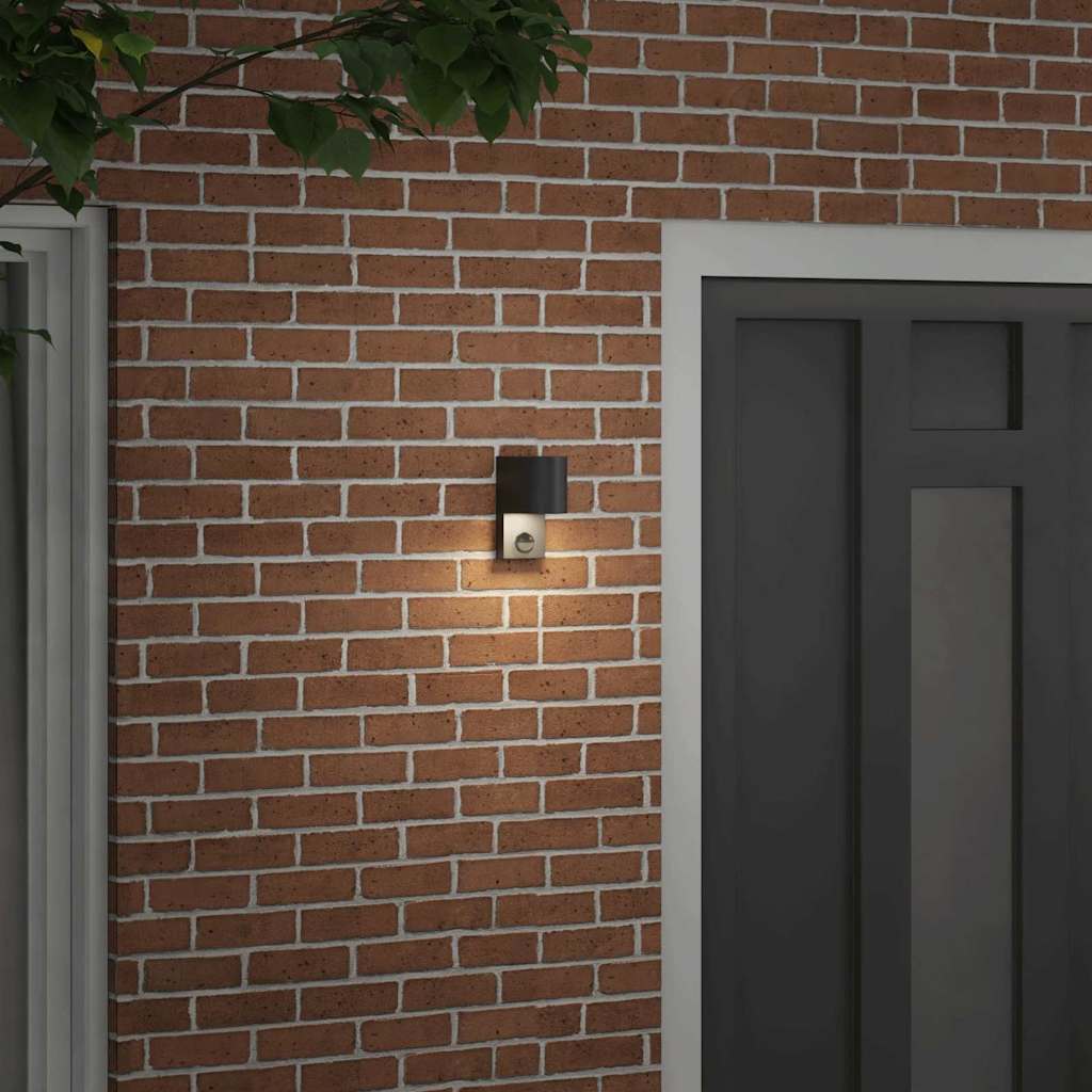 vidaXL Zewnętrzna lampa ścienna Czarny 12 x 7 x 15 cm Stal nierdzewna
