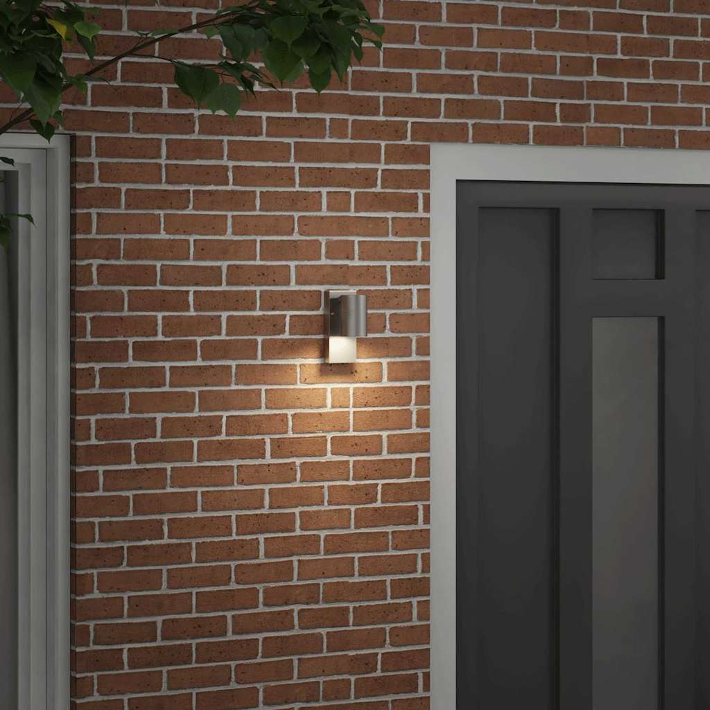 vidaXL Zewnętrzna lampa ścienna Srebrny 6,5 x 10,5 x 16 cm