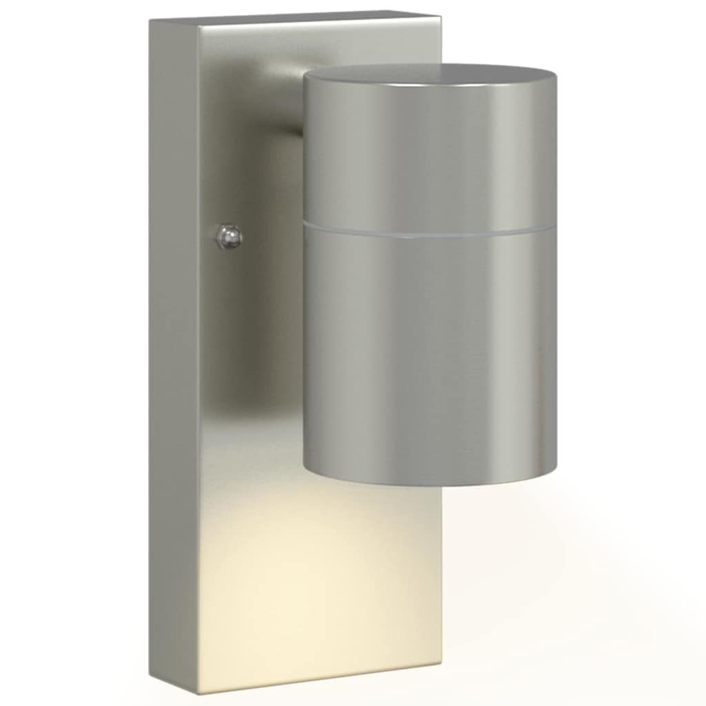 vidaXL Zewnętrzna lampa ścienna Srebrny 6,5 x 10,5 x 16 cm