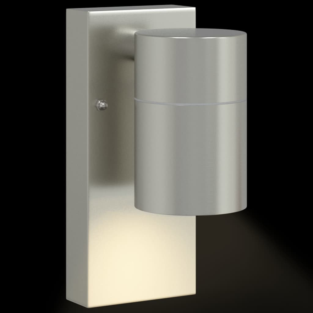 vidaXL Zewnętrzna lampa ścienna 2 pcs Srebrny 6,5 x 10,5 x 16 cm