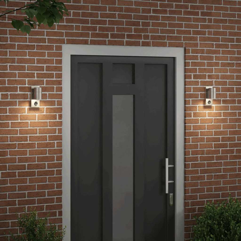 vidaXL Zewnętrzna lampa ścienna 2 pcs Srebrny 6,5 x 10,5 x 16 cm