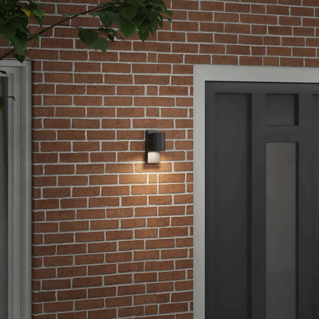 vidaXL Zewnętrzna lampa ścienna Czarny 6,5 x 10,5 x 16 cm