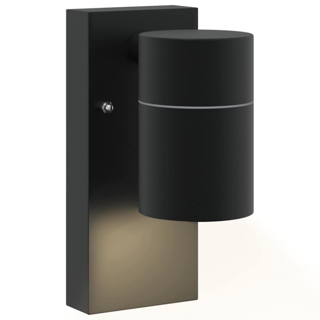 vidaXL Zewnętrzna lampa ścienna Czarny 6,5 x 10,5 x 16 cm