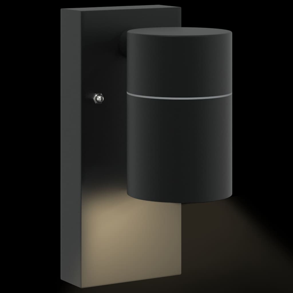 vidaXL Zewnętrzna lampa ścienna Czarny 6,5 x 10,5 x 16 cm