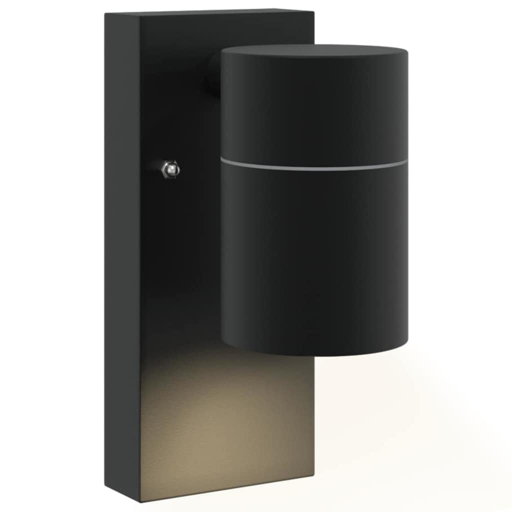 vidaXL Zewnętrzna lampa ścienna 2 pcs Czarny 6,5 x 10,5 x 16 cm