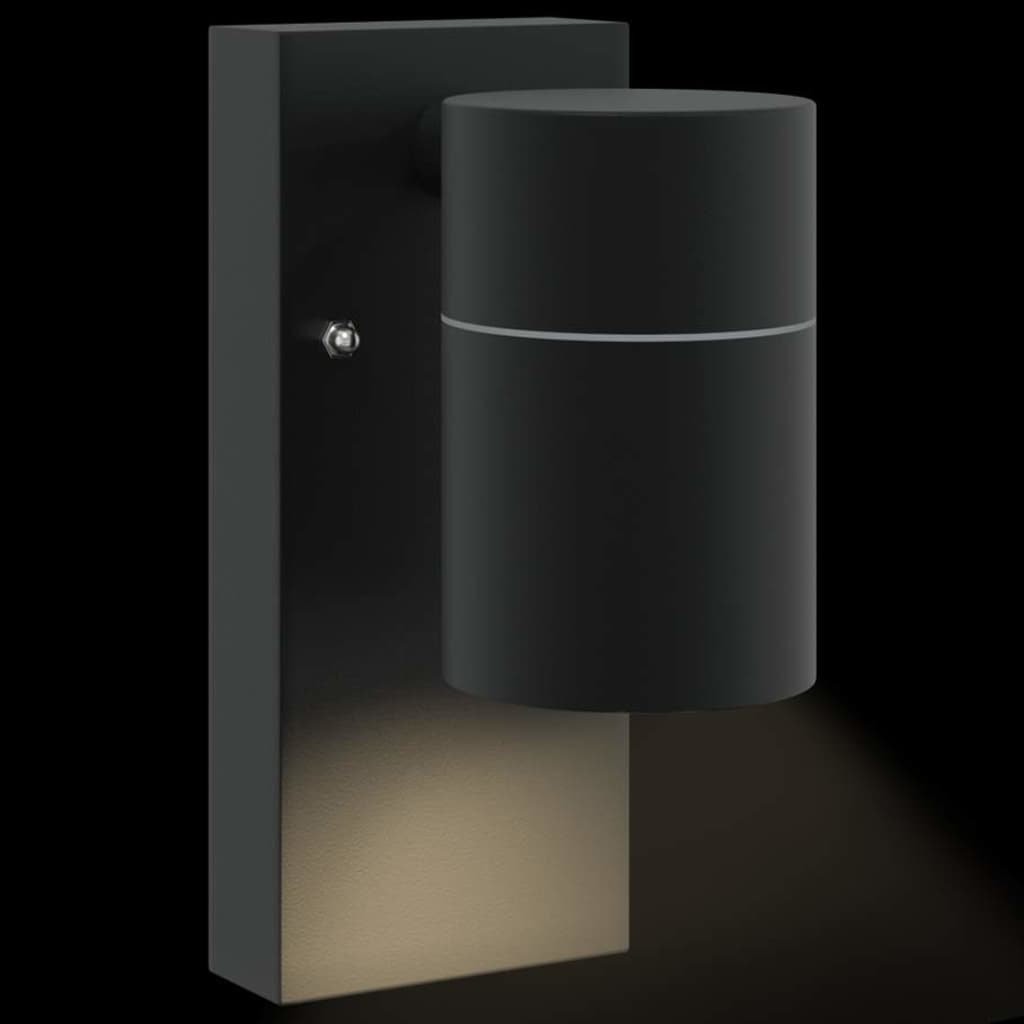 vidaXL Zewnętrzna lampa ścienna 2 pcs Czarny 6,5 x 10,5 x 16 cm