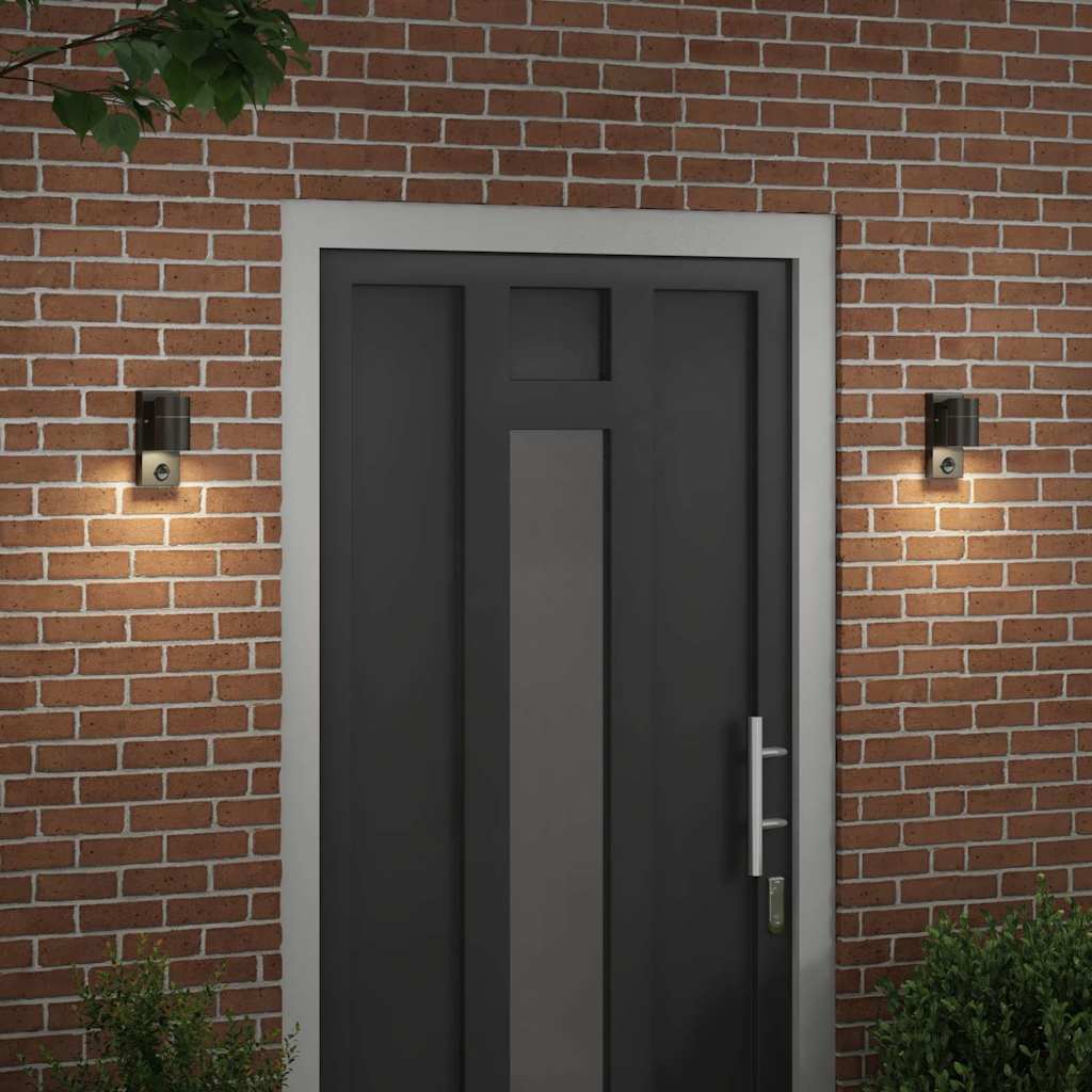 vidaXL Zewnętrzna lampa ścienna 2 pcs Czarny 6,5 x 10,5 x 16 cm
