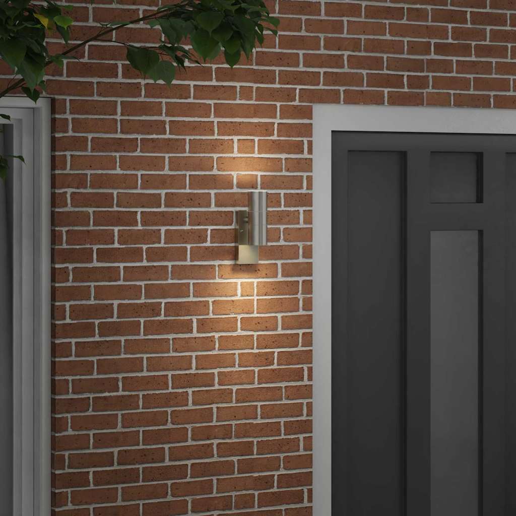 vidaXL Zewnętrzna lampa ścienna Srebrny 7 x 10 x 22 cm