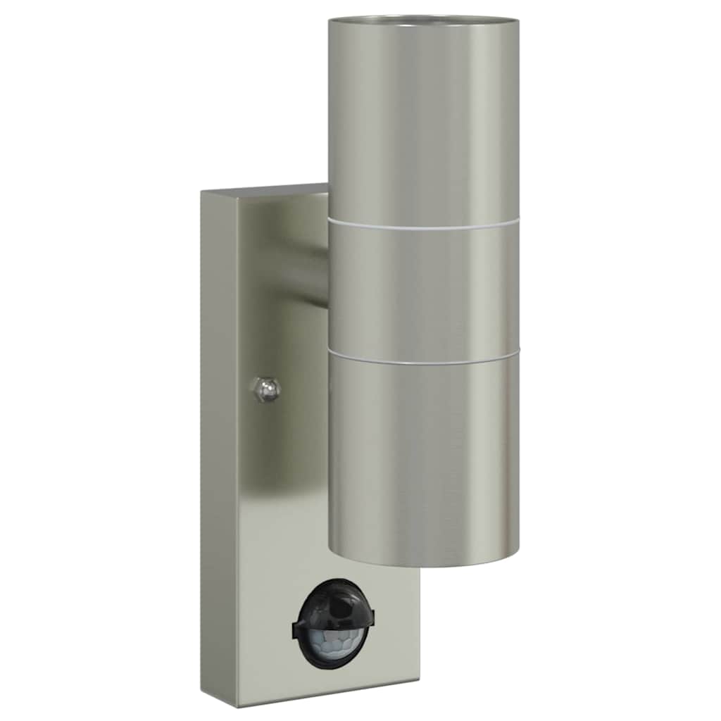 vidaXL Zewnętrzna lampa ścienna 2 pcs Srebrny 7 x 10 x 22 cm