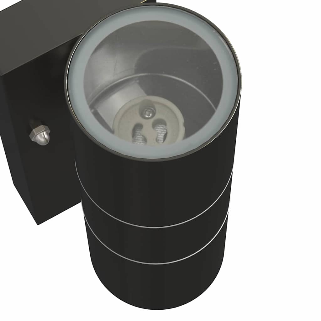 vidaXL Zewnętrzna lampa ścienna Czarny 7 x 10 x 22 cm