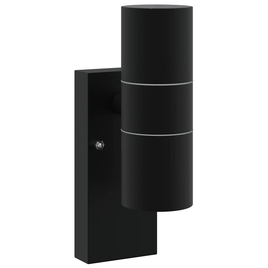 vidaXL Zewnętrzna lampa ścienna 2 pcs Czarny 7 x 10 x 22 cm