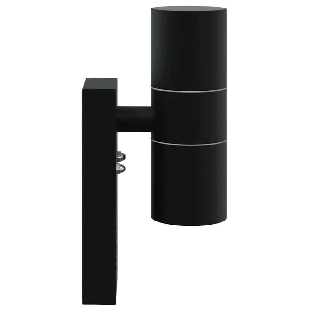 vidaXL Zewnętrzna lampa ścienna 2 pcs Czarny 7 x 10 x 22 cm