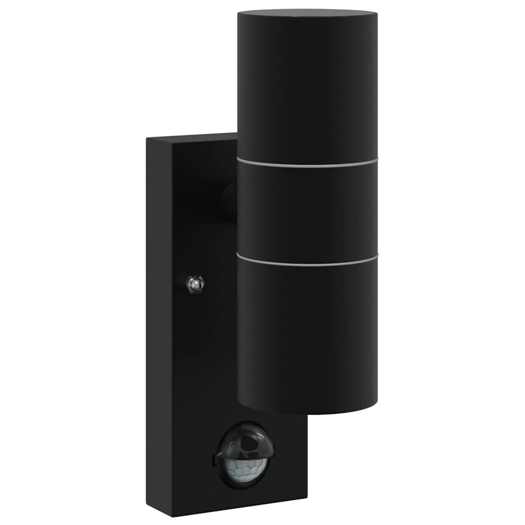 vidaXL Zewnętrzna lampa ścienna 2 pcs Czarny 7 x 10 x 22 cm
