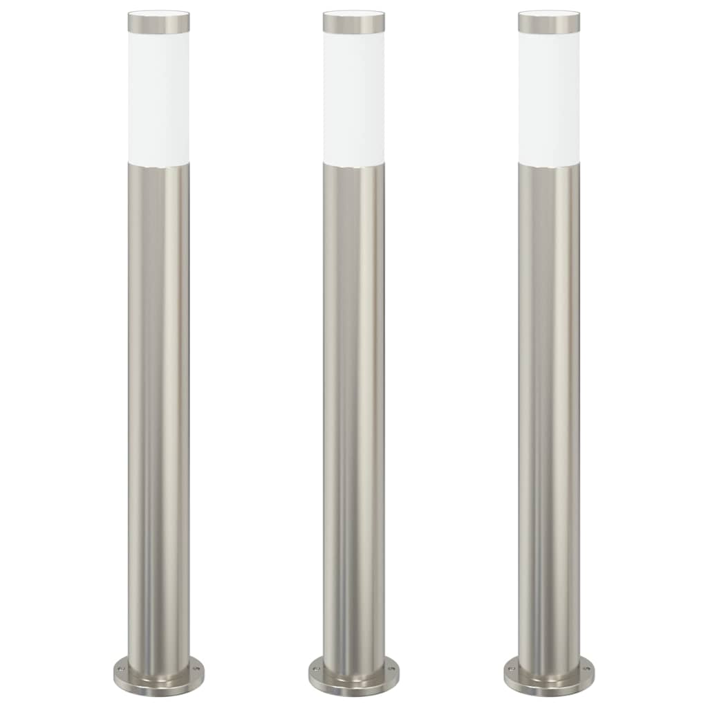 vidaXL Słupki oświetleniowe 3 szt. 80 cm Stal nierdzewna IP44