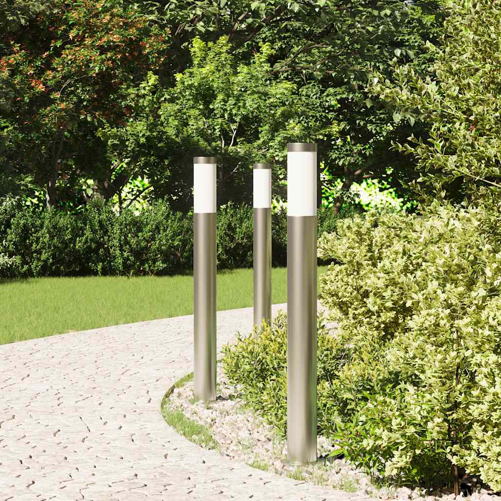 vidaXL Słupki oświetleniowe 3 szt. 80 cm Stal nierdzewna IP44