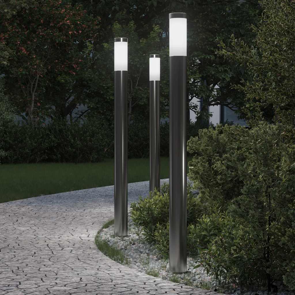 vidaXL Słupki oświetleniowe 3 szt. 110 cm Stal nierdzewna IP44