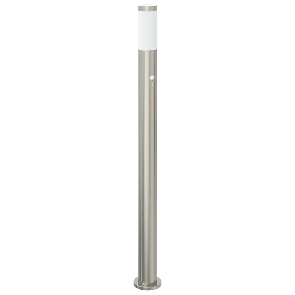vidaXL Słupek oświetleniowy z czujnikiem 110 cm, stal nierdzewna IP44