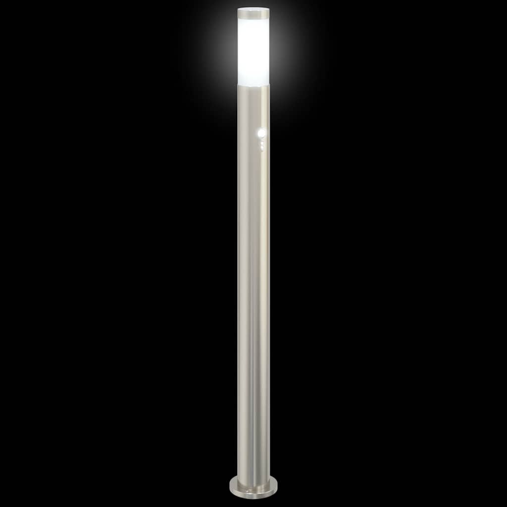 vidaXL Słupek oświetleniowy z czujnikiem 110 cm, stal nierdzewna IP44